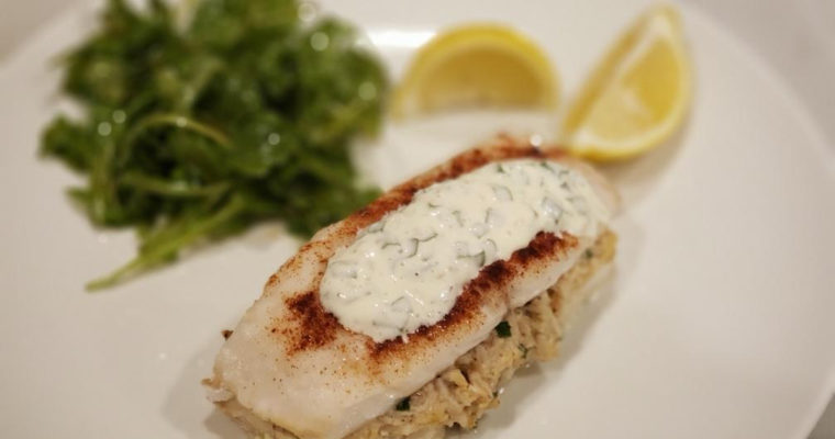 Crab Stuffed Cod with Herbed Aioli