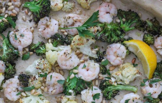 Sheet Pan Shrimp with Broccoli & Cauliflower