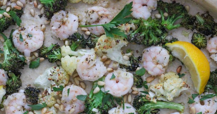 Sheet Pan Shrimp with Broccoli & Cauliflower