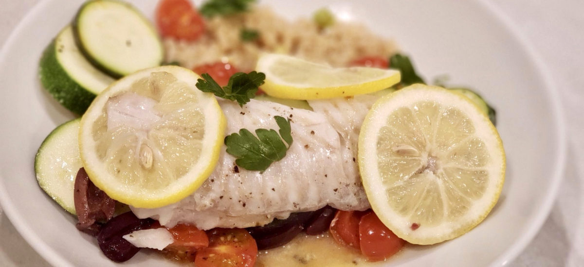 Lemon Zucchini Parchment Baked Cod