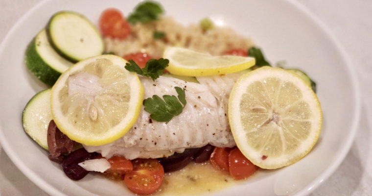 Lemon Zucchini Parchment Baked Cod