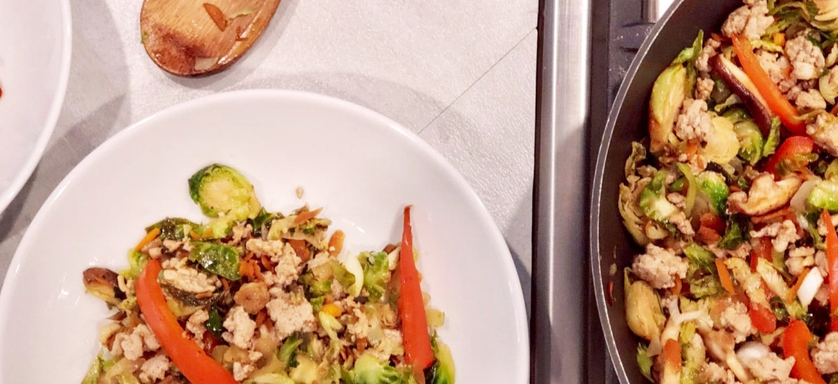 Chicken & Shredded Brussels Sprouts Bowls