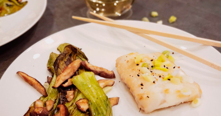 Miso Cod with Shiitakes & Bok Choy