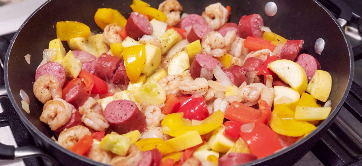 Shrimp & Sausage Paleo Skillet Meal