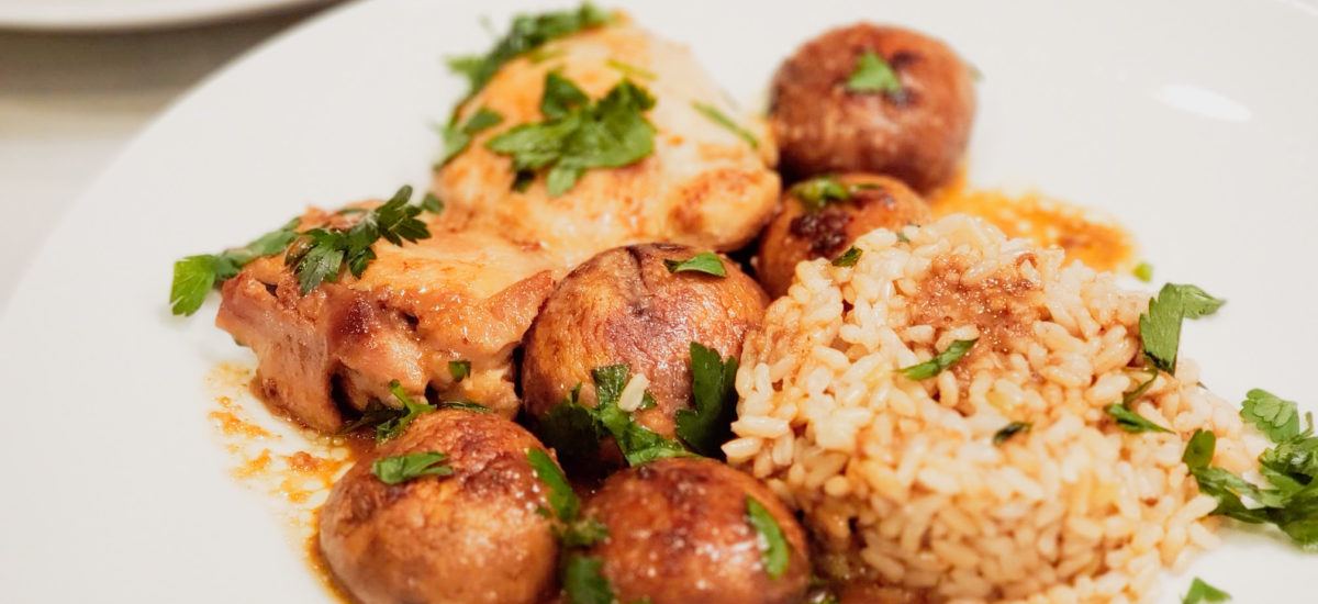 One Pan Garlic Butter Chicken & Mushrooms