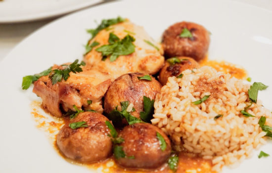 One Pan Garlic Butter Chicken & Mushrooms