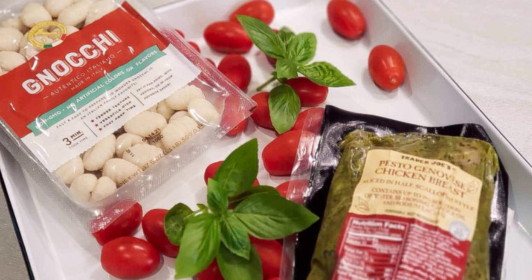 TJ’s Gnocchi and Pesto Marinated Chicken