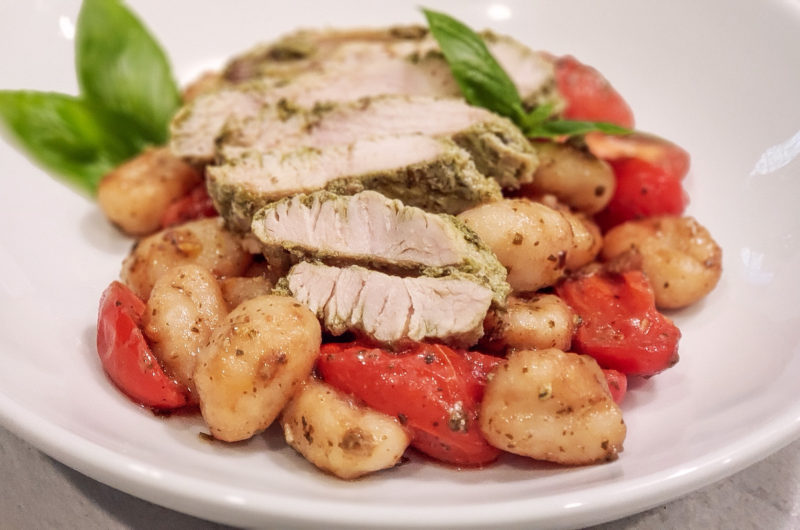 TJ’s Gnocchi and Pesto Marinated Chicken