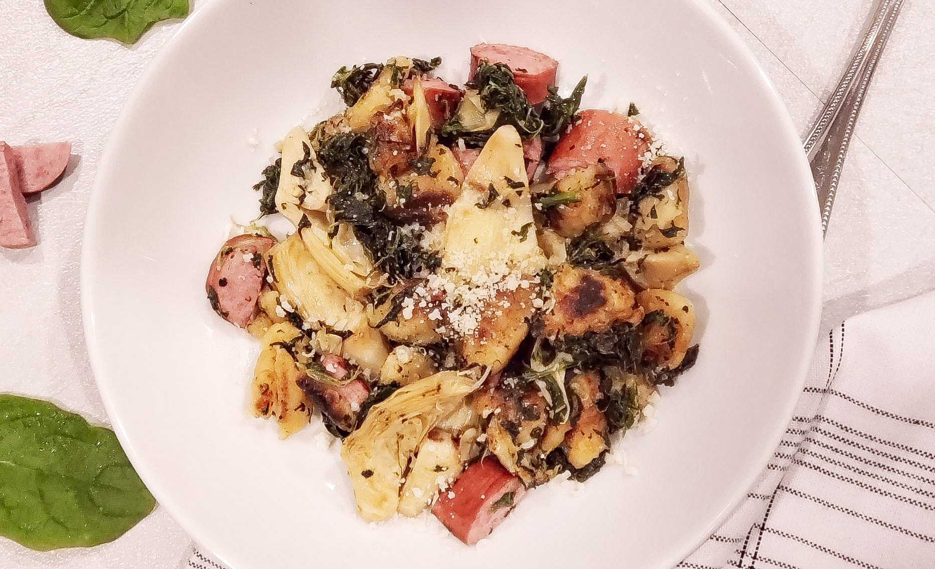 Gnocchi with Spinach, Sausage & Artichokes The Tasty Bits