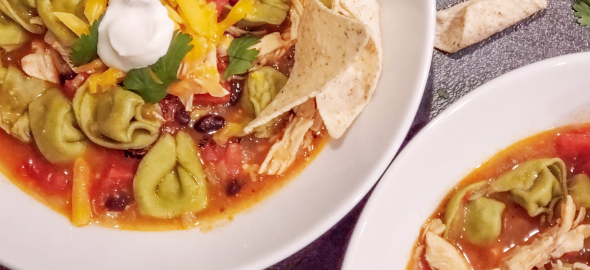Cheesy Mexican Chicken Tortellini Soup