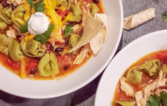 Cheesy Mexican Chicken Tortellini Soup