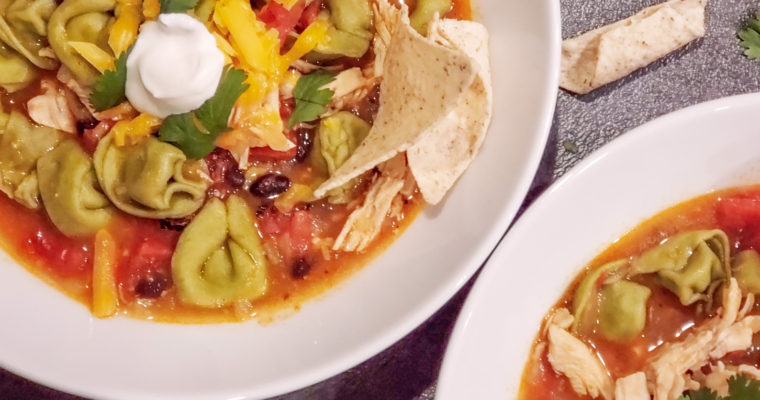 Cheesy Mexican Chicken Tortellini Soup