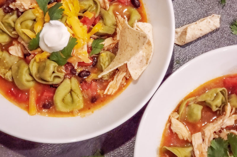 Cheesy Mexican Chicken Tortellini Soup