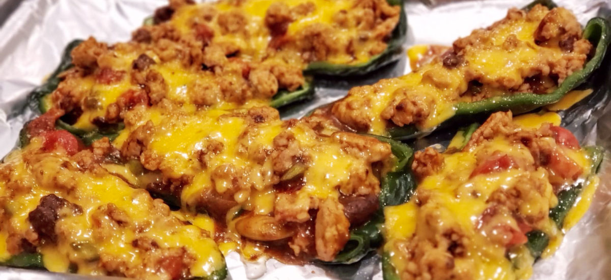 The Easiest Chili Stuffed Peppers!