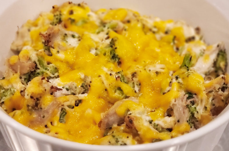 Easy Cheesy Rotisserie Chicken Broccoli Bake