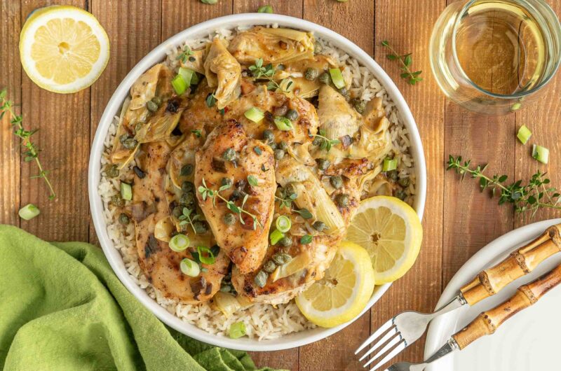 One-Pan Lemon Artichoke Chicken