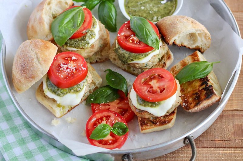 Grilled Caprese Chicken Sliders