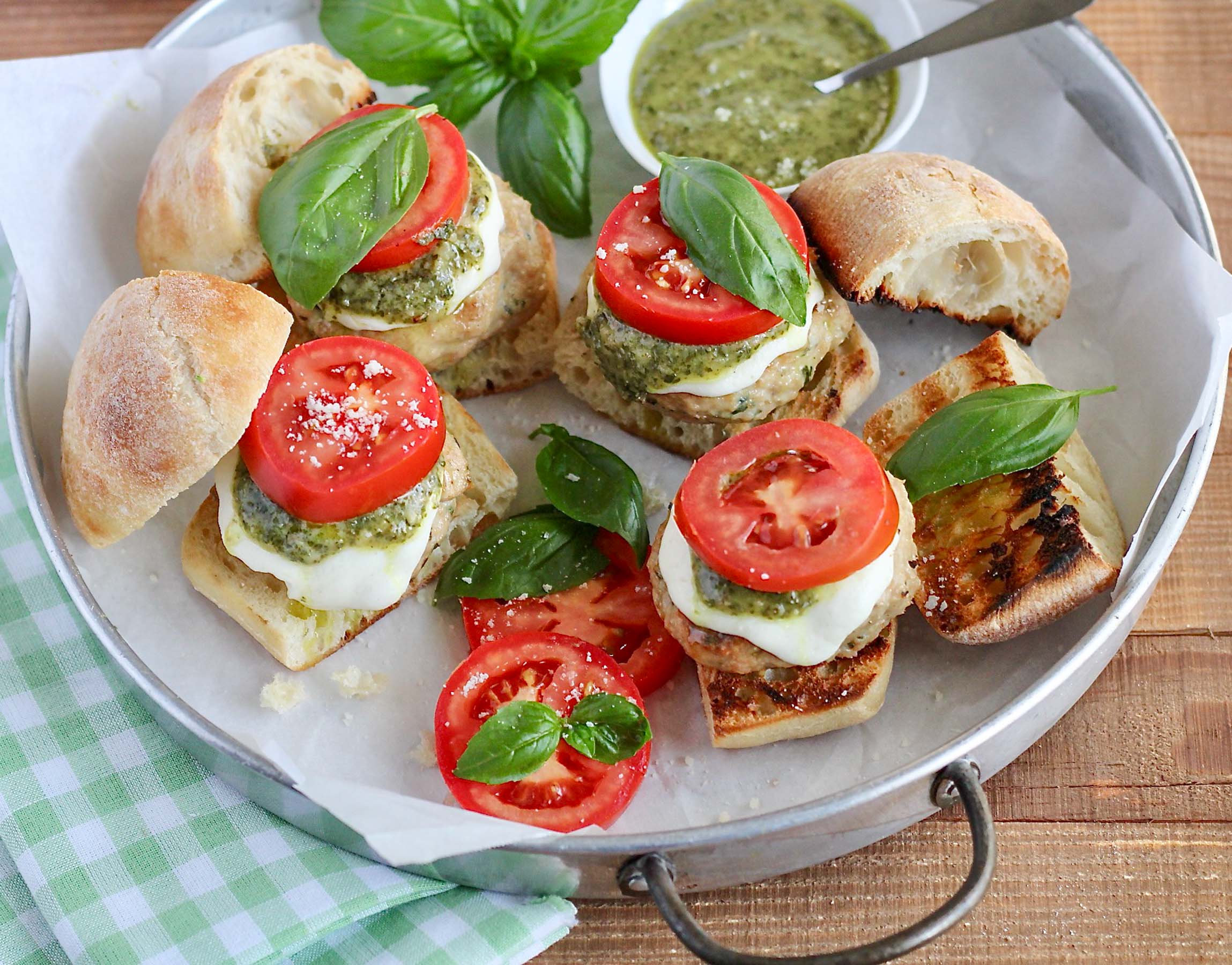 Grilled Caprese Chicken Sliders