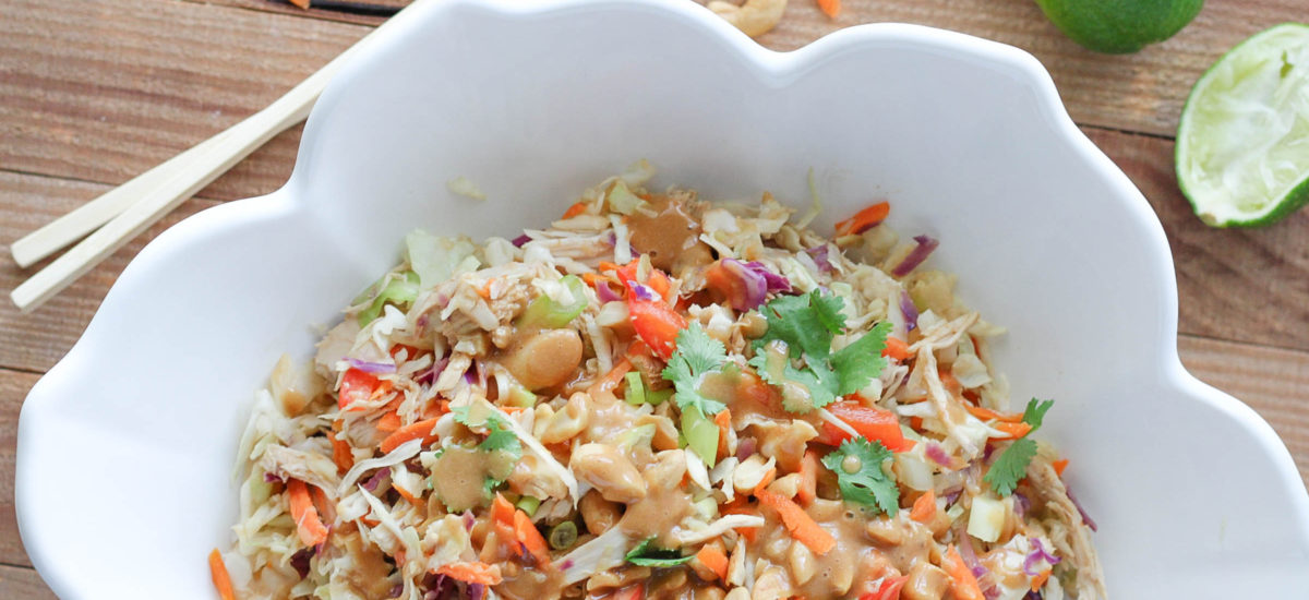 Nom Nom Peanutty Thai Chicken Ramen Salad