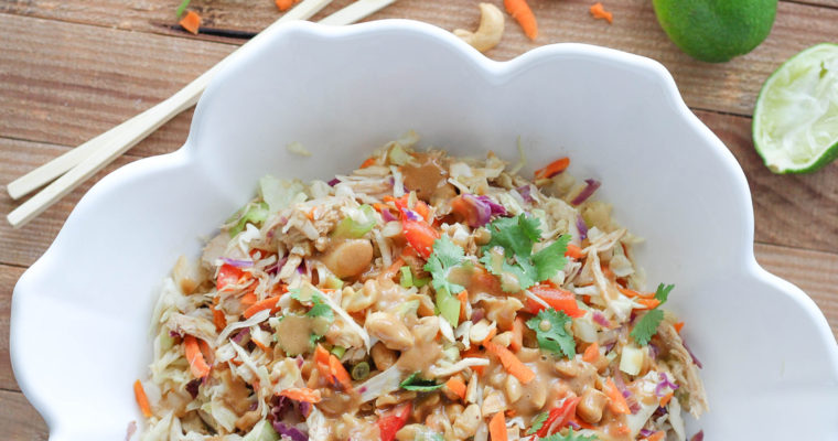 Nom Nom Peanutty Thai Chicken Ramen Salad