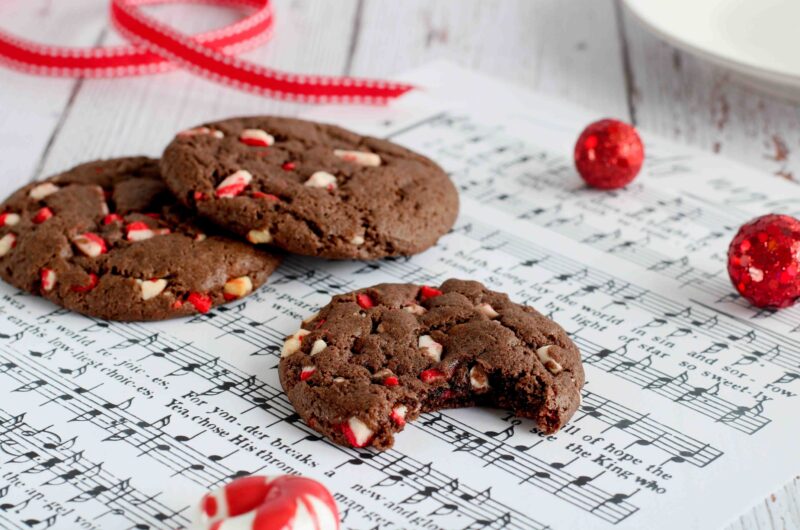 Peppermint Crunch Chocolate Cake Mix Cookies