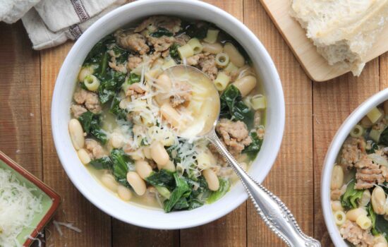Simple Italian Escarole, Sausage & Bean Soup