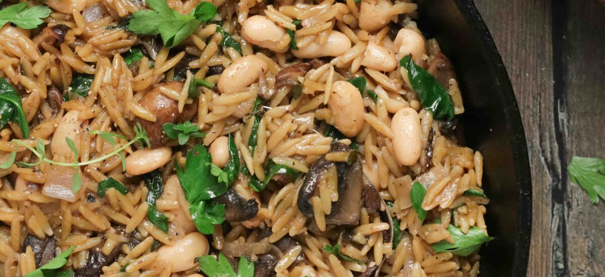Hearty Mushroom and Orzo One Pan Meal