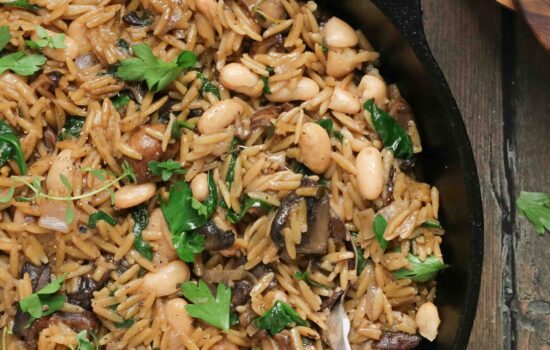 Hearty Mushroom and Orzo One Pan Meal