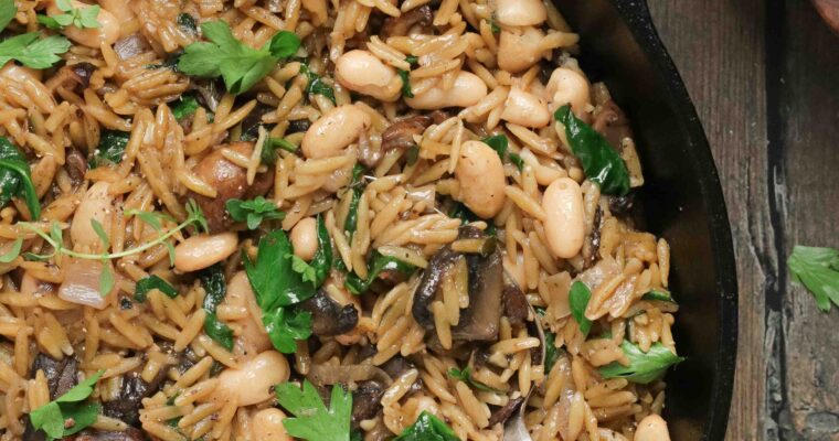 Hearty Mushroom and Orzo One Pan Meal