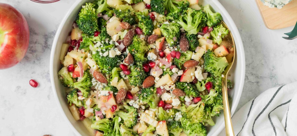 Easy Make Ahead Pomegranate, Broccoli & Apple Salad