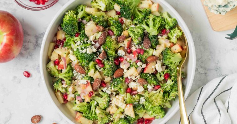 Easy Make Ahead Pomegranate, Broccoli & Apple Salad