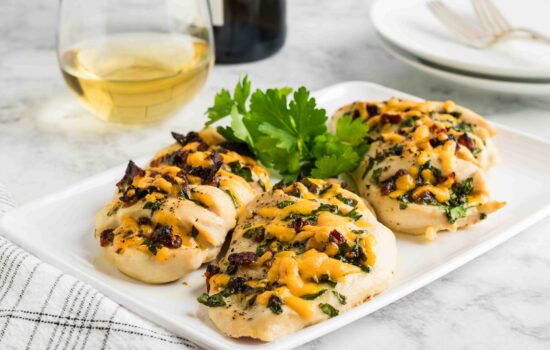 Spinach, Bacon & Cheddar Hasselback Chicken