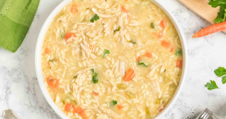 Simple Lemon Chicken Orzo Soup