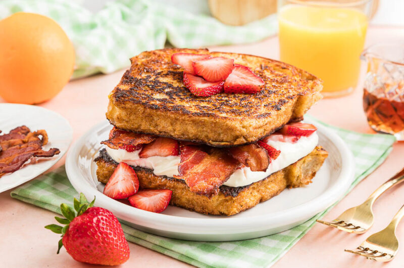 Epic Bacon Strawberry Stuffed French Toast