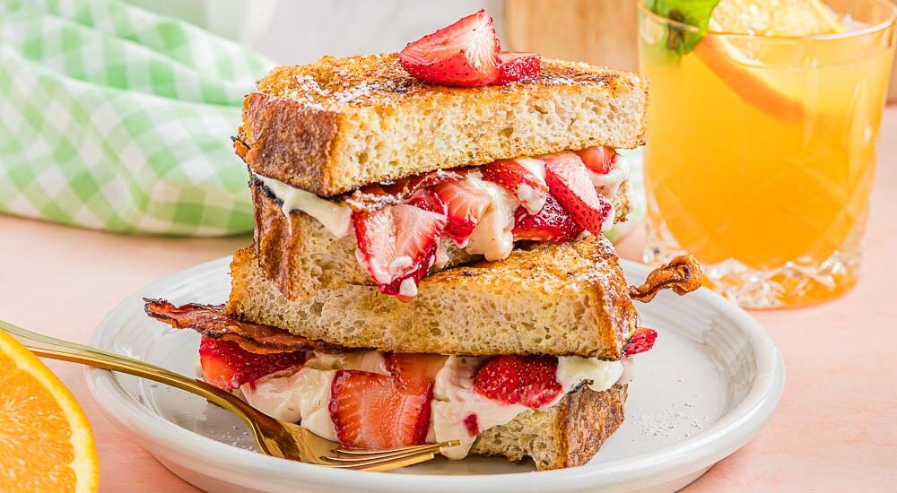 The Best Bacon Strawberry Stuffed French Toast!