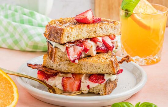 The Best Bacon Strawberry Stuffed French Toast!