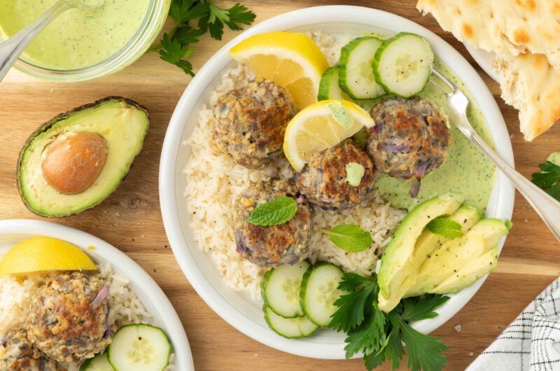 Lamb Meatballs with Green Goddess Dip
