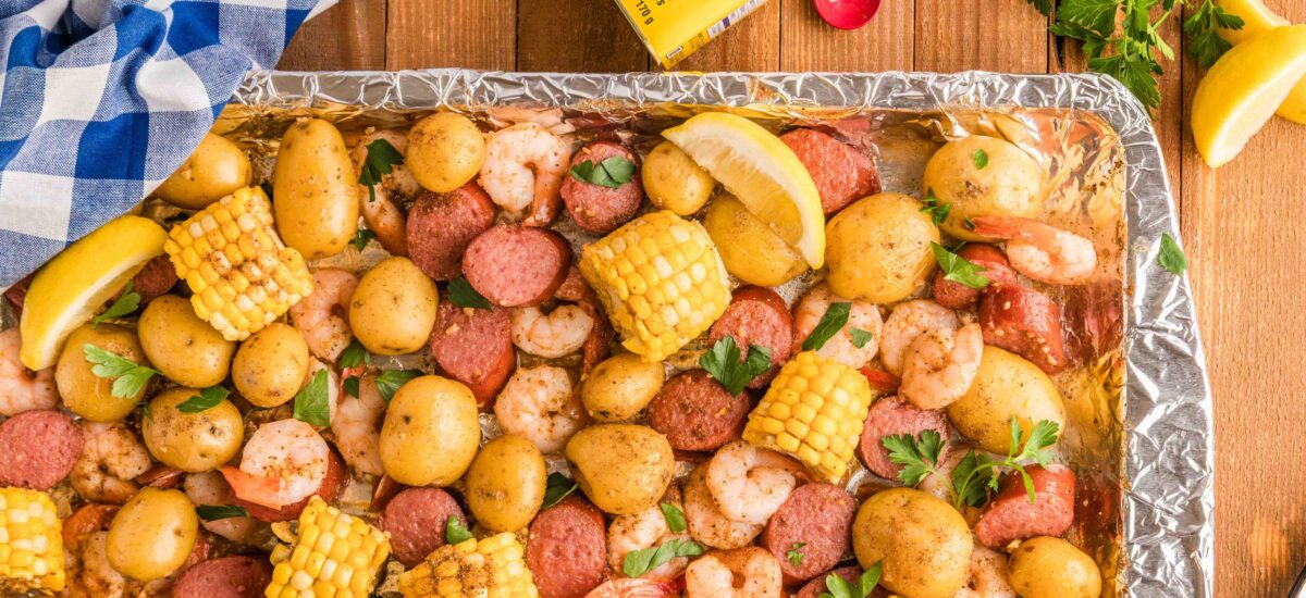 Southern Comfort Simplified -Sheet Pan Shrimp Boil