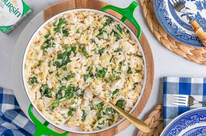 Creamy Boursin Chicken & Spinach Orzo