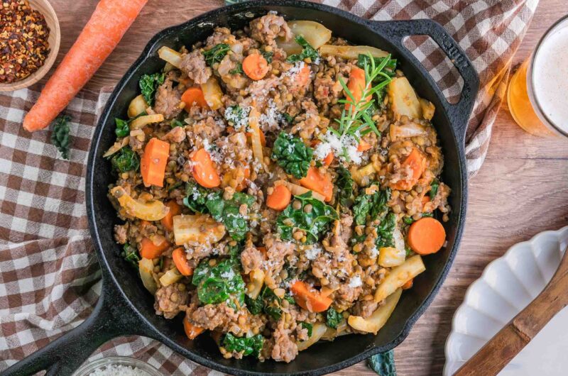 Rustic Sausage and Lentil Skillet